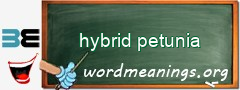 WordMeaning blackboard for hybrid petunia